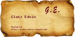 Glatz Edvin névjegykártya